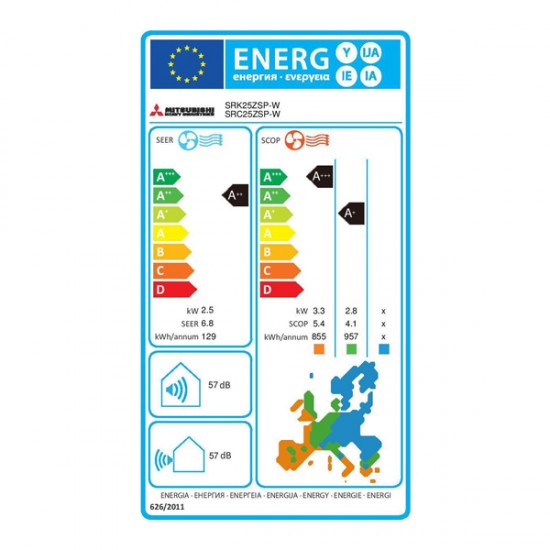 Mitsubishi Heavy Industries SRK/SRC-50ZSP-W Κλιματιστικό Inverter 18.000 BTU A++/A+