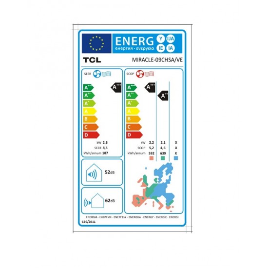  TCL Miracle II 09CHSA/VE Κλιματιστικό Inverter 9.000 BTU με WiFi