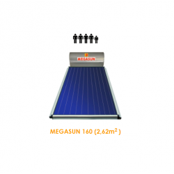 HELIOAKMI MEGASUN Ηλιακός θερμοσίφωνας 160lt / 2.62m² Glass διπλής ενεργείας