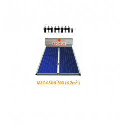 HELIOAKMI MEGASUN Ηλιακός θερμοσίφωνας 300 lt / 4.20 m² Glass διπλής ενεργείας