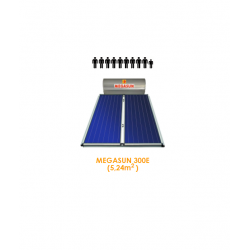 HELIOAKMI MEGASUN Ηλιακός θερμοσίφωνας E300lt / 5.24 m² Glass διπλής ενεργείας