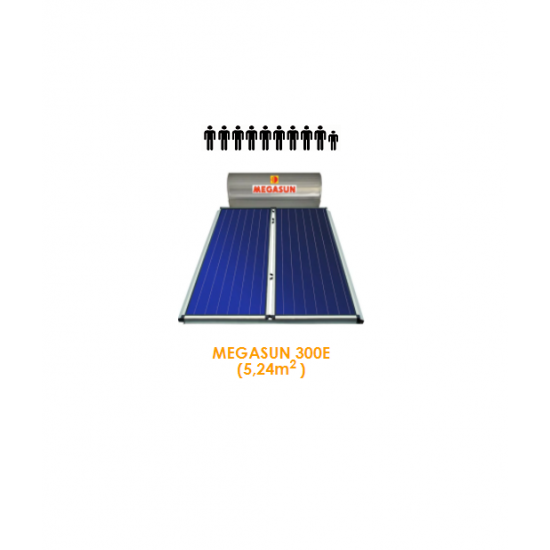HELIOAKMI MEGASUN Ηλιακός θερμοσίφωνας E300lt / 5.24 m² Glass διπλής ενεργείας HELIOAKMI MEGASUN Ηλιακός θερμοσίφωνας E300lt / 5.24 m² Glass διπλής ενεργείας