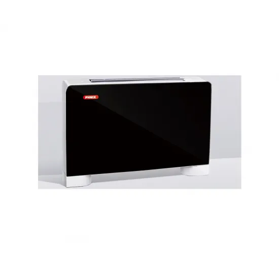 PHNIX PFP-025V-C Fan Coil Glass νερού ψύξης-θέρμανσης 1-2,55 kw με Μαύρο Τζάμι
