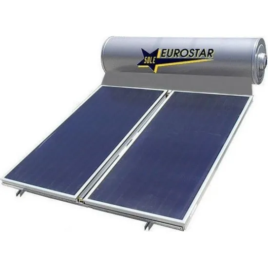 Sole Eurostar 200-2T-175 Γκρι 200lt/3.5m² Glass Ηλιακός Θερμοσίφωνας Τριπλής Ενέργειας