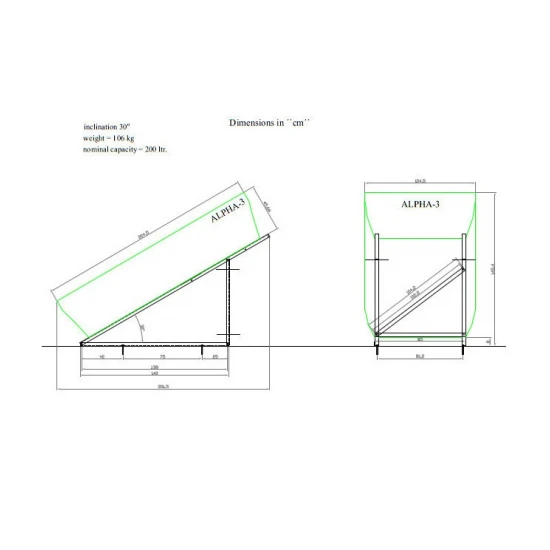 SOLE ALPHA ΙΙΙ Compact Ηλιακός θερμοσίφωνας 200 λίτρων ανοικτού κυκλώματος τριπλής ενέργειας με Συλλεκτική επιφάνεια 2.2 m2