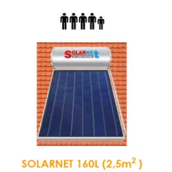 Assos SOLARNET Ηλιακός θερμοσίφωνας Glass 160lt / 2.50m² Επιλεκτικός διπλής ενεργείας