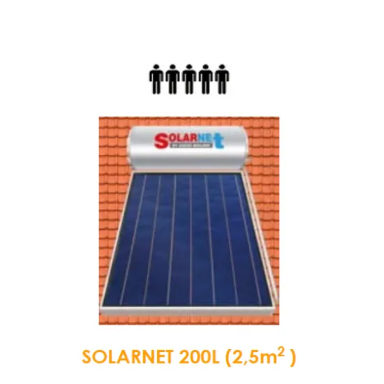 Assos SOLARNET Ηλιακός θερμοσίφωνας Glass 200lt / 2.50m² Επιλεκτικός διπλής ενεργείας