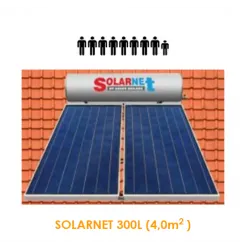 Assos SOLARNET Ηλιακός θερμοσίφωνας Glass 300lt / 4.00m² διπλής ενεργείας