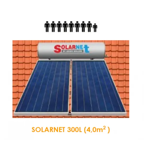 Assos SOLARNET Ηλιακός θερμοσίφωνας Glass 300lt / 4.00m² διπλής ενεργείας
