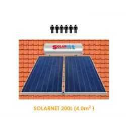 Assos SOLARNET Ηλιακός θερμοσίφωνας Glass E200lt / 4.00m² διπλής ενεργείας