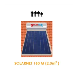 Assos SOLARNET Ηλιακός θερμοσίφωνας Glass M160lt / 2.00m² Επιλεκτικός με συλλεκτική επιφάνεια 2.00 m² διπλής ενεργείας
