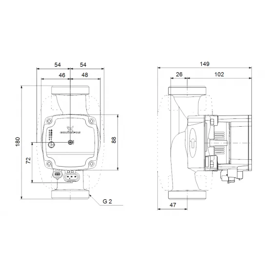 GRUNDFOS ALPHA1 L 32-60 180 Ηλεκτρονικός Κυκλοφορητής θέρμανσης ρυθμιζόμενης ταχύτητας