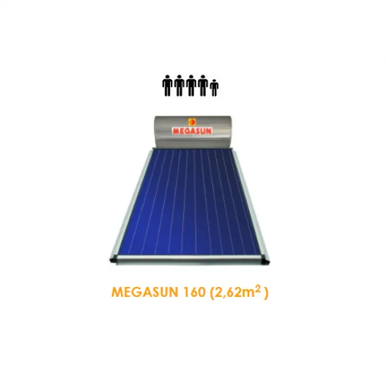 HELIOAKMI MEGASUN Ηλιακός θερμοσίφωνας 160lt / 2.62m² Glass διπλής ενεργείας