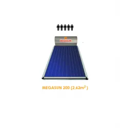 HELIOAKMI MEGASUN Ηλιακός θερμοσίφωνας 200lt / 2.62m² Glass διπλής ενεργείας