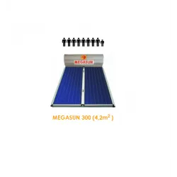 HELIOAKMI MEGASUN Ηλιακός θερμοσίφωνας 300 lt / 4.20 m² Glass διπλής ενεργείας