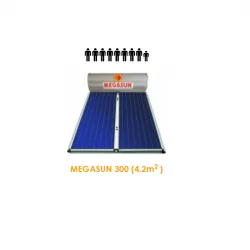 HELIOAKMI MEGASUN Ηλιακός θερμοσίφωνας 300 lt / 4.20 m² Glass διπλής ενεργείας