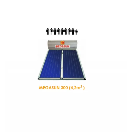 HELIOAKMI MEGASUN Ηλιακός θερμοσίφωνας 300 lt / 4.20 m² Glass διπλής ενεργείας